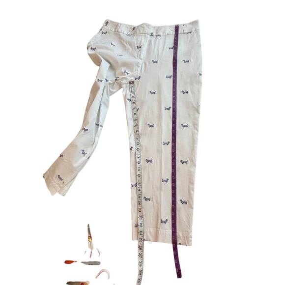 Talbots Heritage Chino  Pants Size 14 Stretch Embroidered Dachshund Dogs - Picture 8 of 13